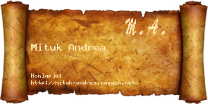 Mituk Andrea névjegykártya